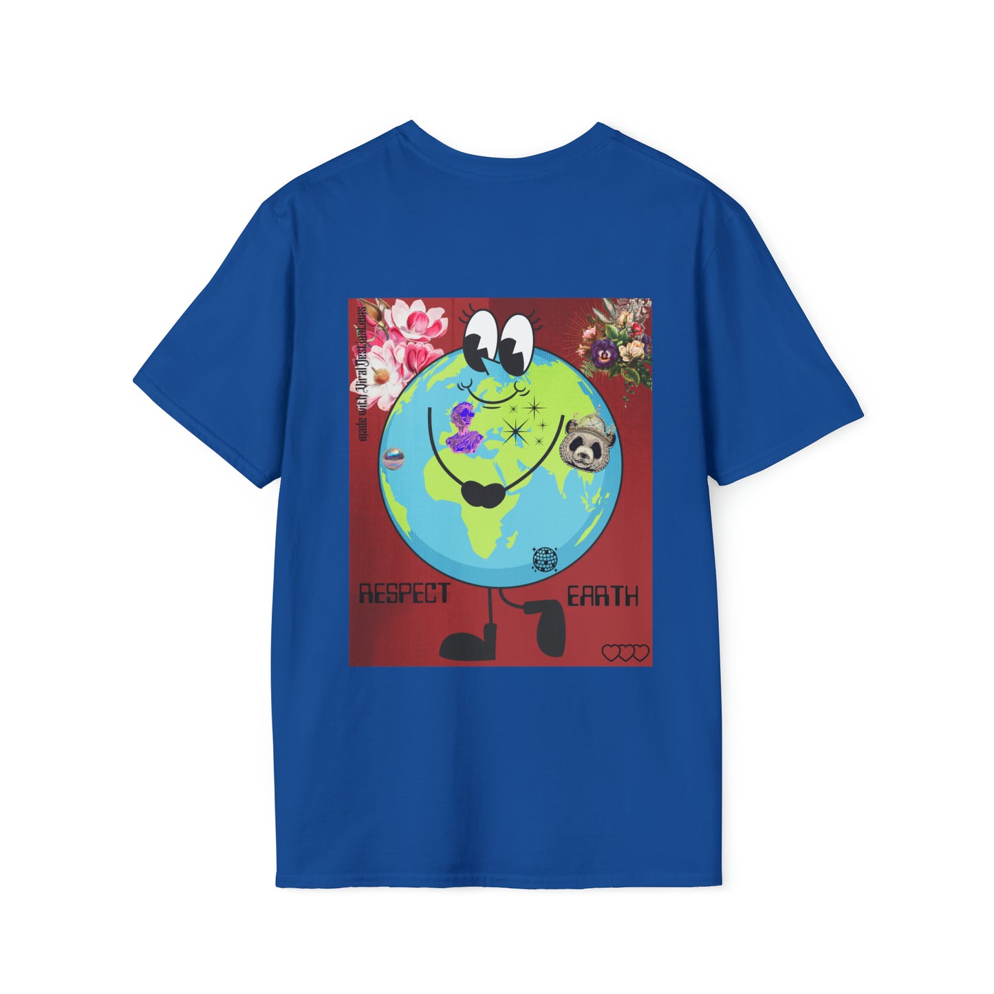 Respect Earth Y2K Style Trending logo back print Unisex Soft T-Shirt by ViralDestinations
