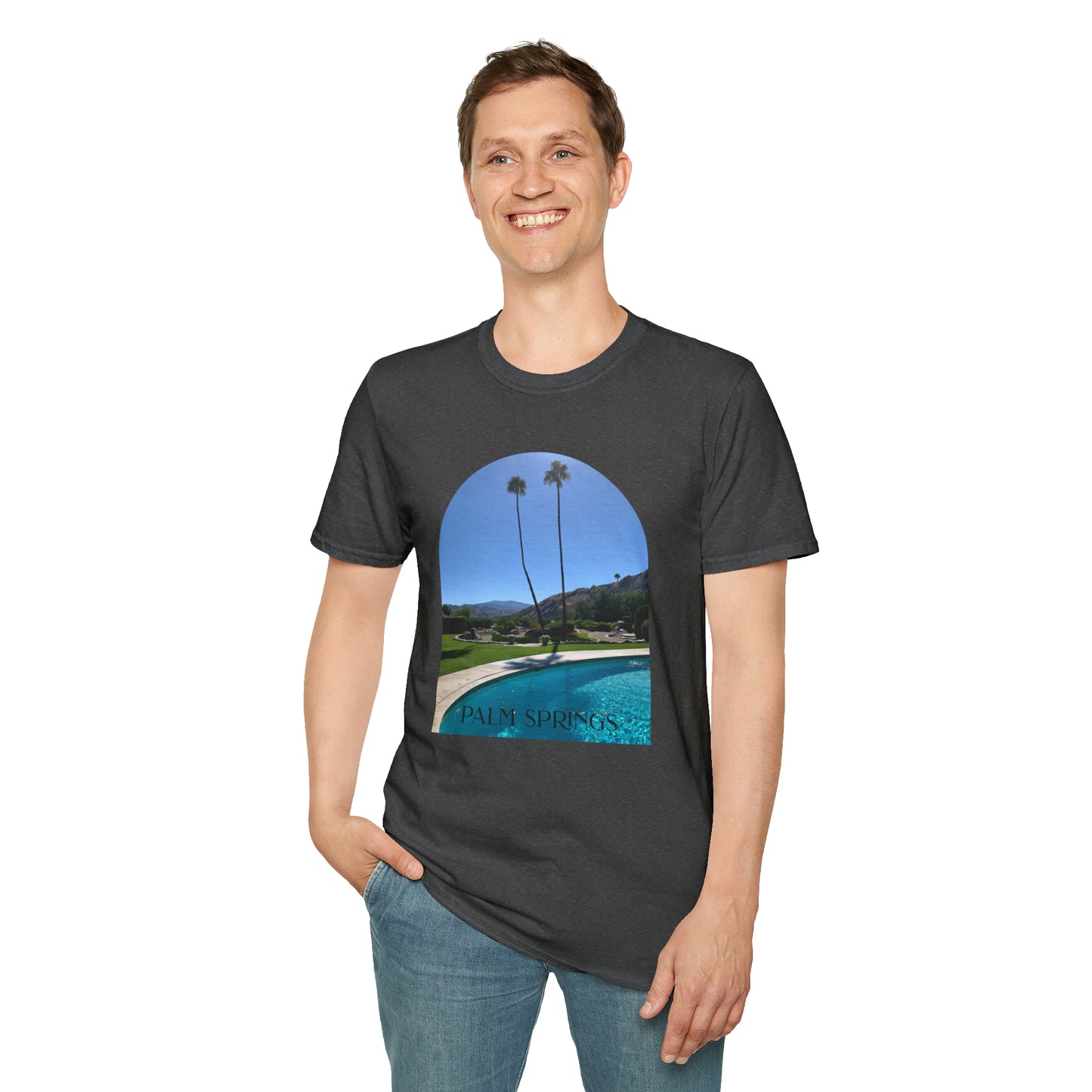 Palm Springs Modernism Lifestyle Unisex Soft T-Shirt by ViralDestinations