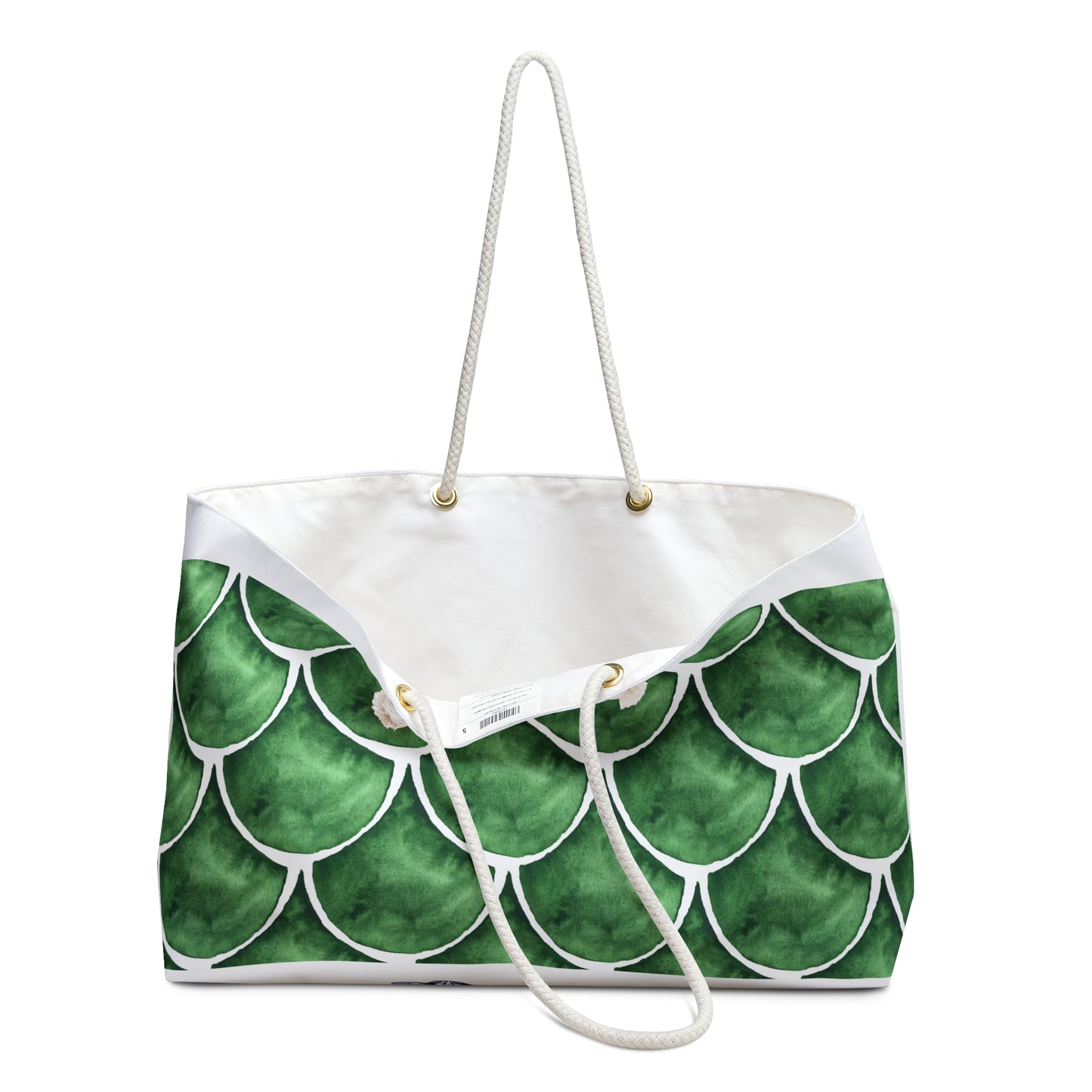 ViralDestinations™ Geometric Abstract Ocean Wave Pattern Weekender Bag - Perfect for Beach Trips and Getaways (green)