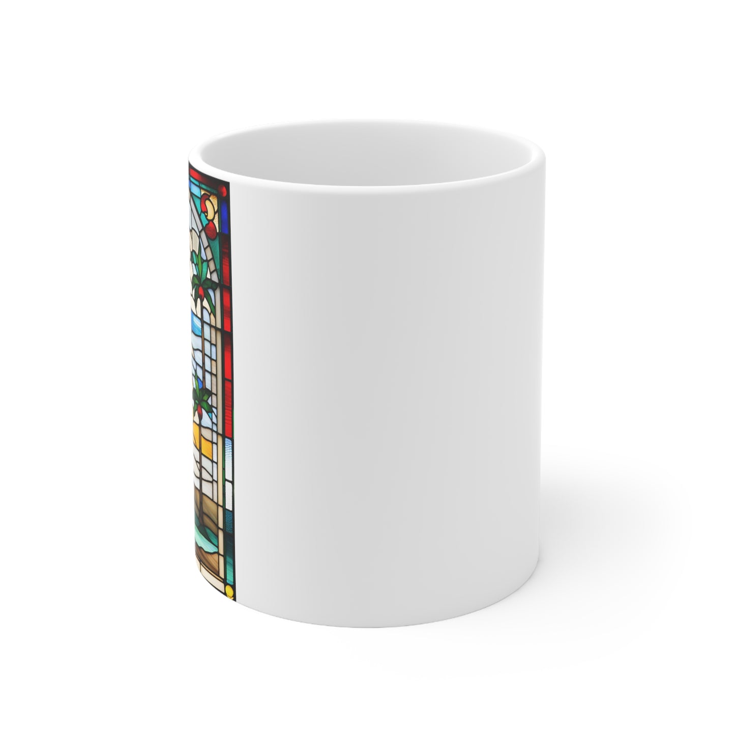 Christmas in Florida Tiffany's Studio Style Ceramic Mug by ViralDestinations - Collectible Art at your hands
