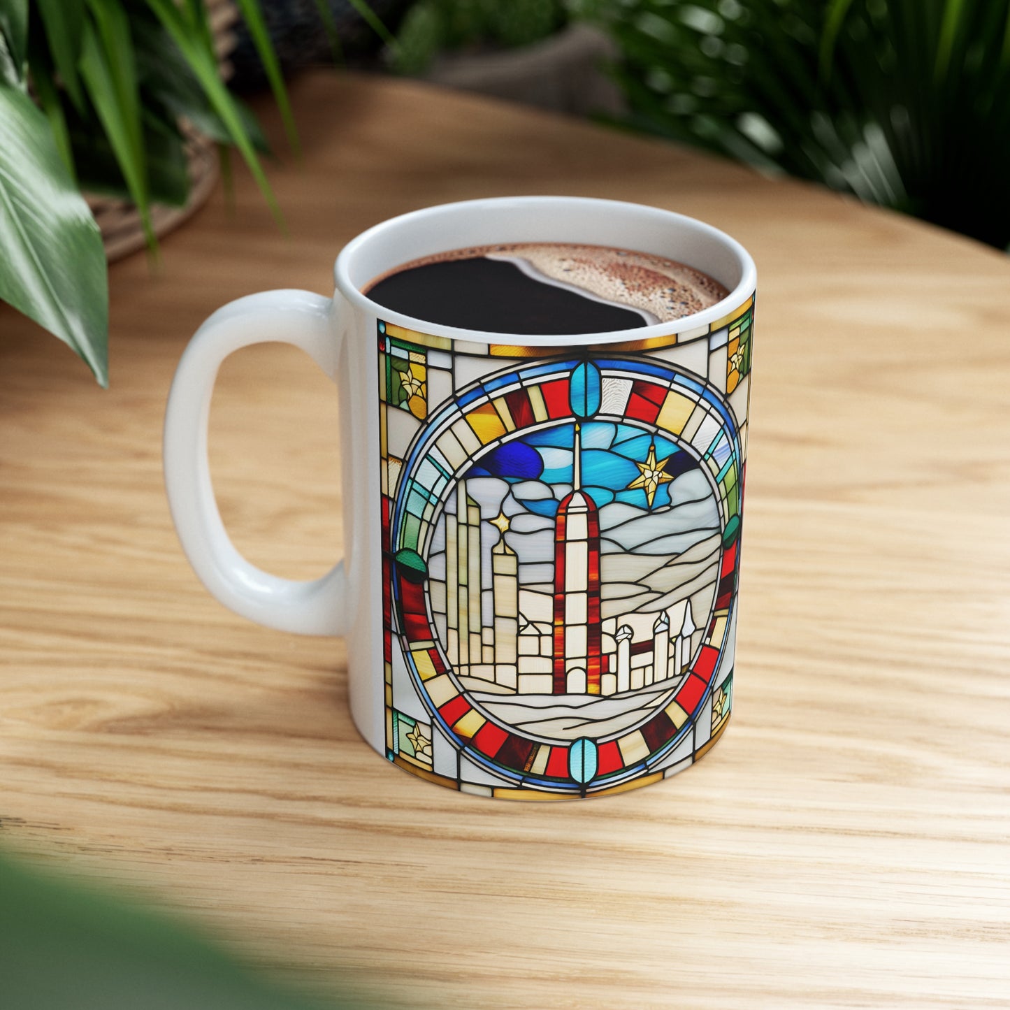 Colorful Dallas Tiffany's Studio Style Ceramic Mug by ViralDestinations - Collectible Art at your hands