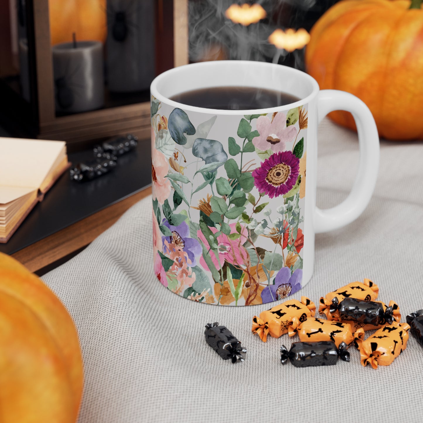 Poetic Floral Wash Bounty Ceramic Mug by ViralDestinations™