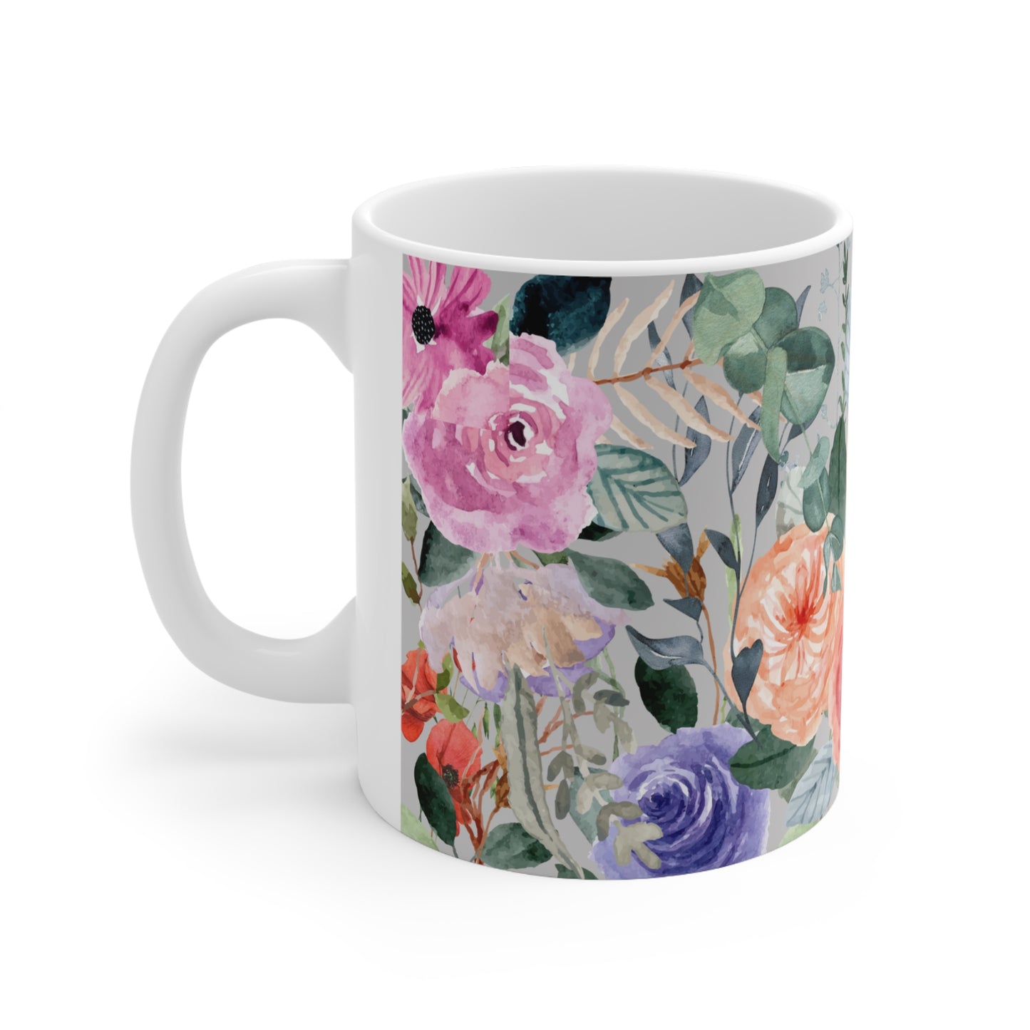 Poetic Floral Wash Bounty Ceramic Mug by ViralDestinations™