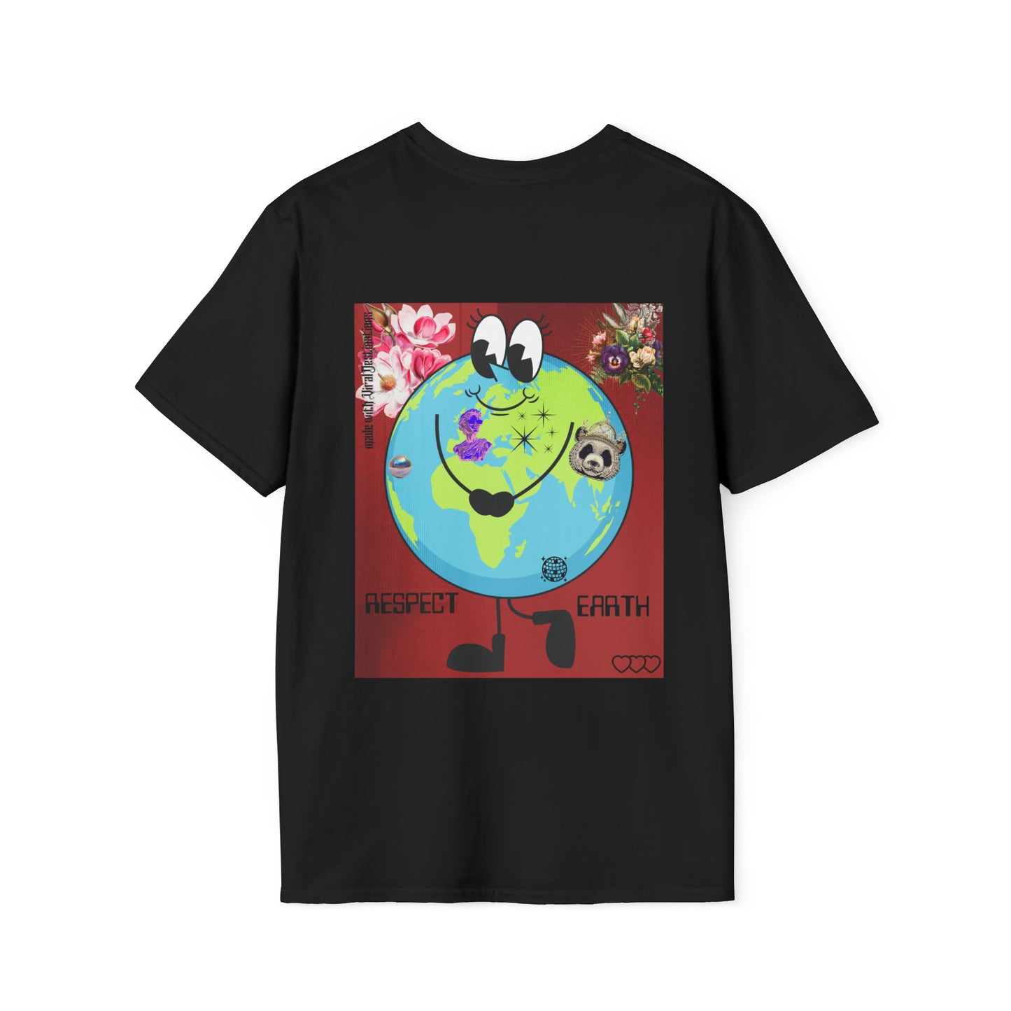 Respect Earth Y2K Style Trending logo back print Unisex Soft T-Shirt by ViralDestinations