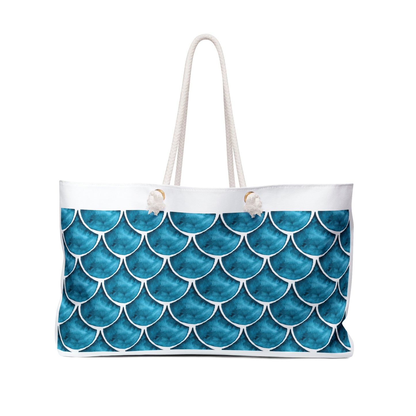 ViralDestinations™ Geometric Abstract Ocean Wave Pattern Weekender Bag - Perfect for Beach Trips and Getaways (blue)