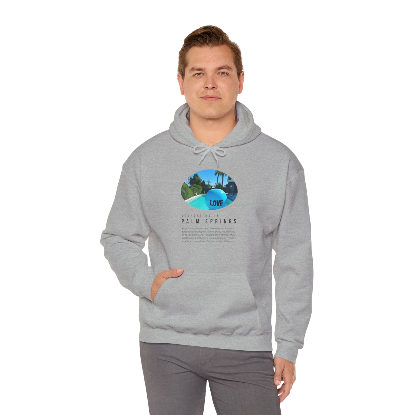 Staycation in Palm Springs Premium Unisex Lifestyle Hoodie by ViralDestinations