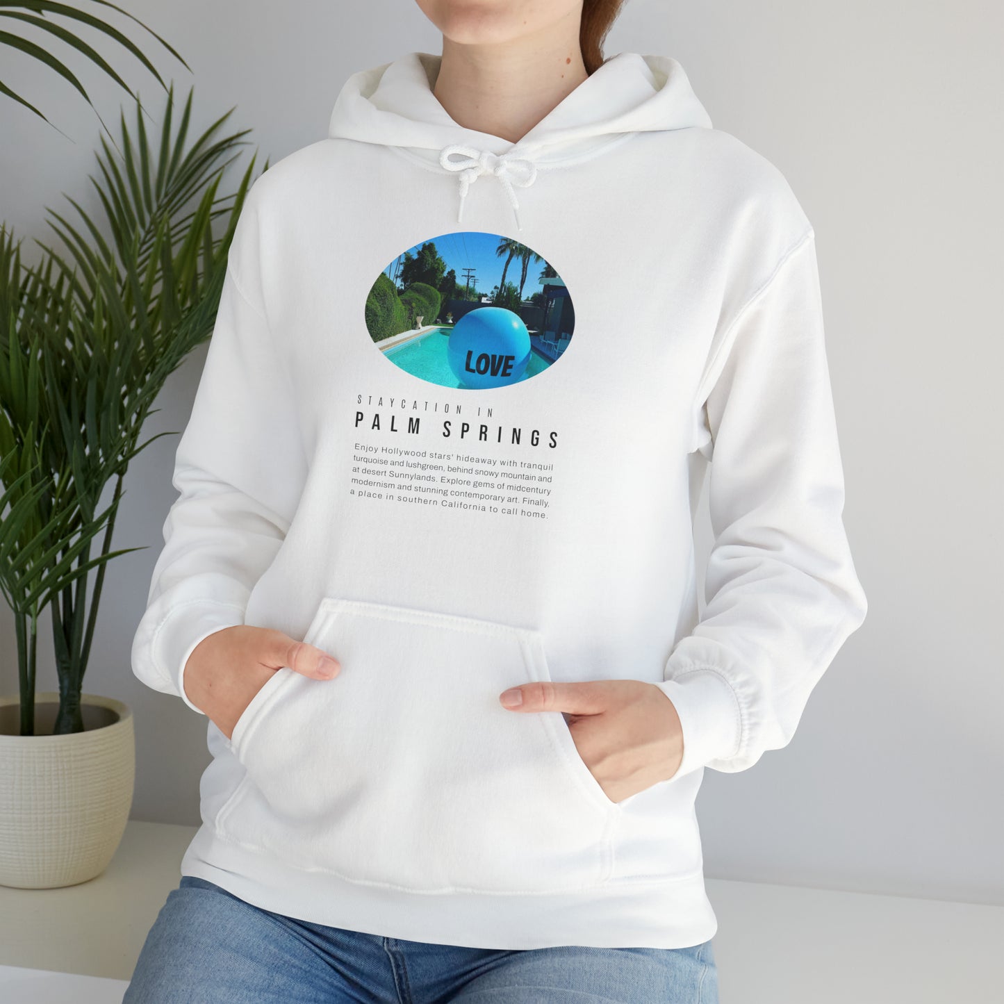 Staycation in Palm Springs Premium Unisex Lifestyle Hoodie by ViralDestinations