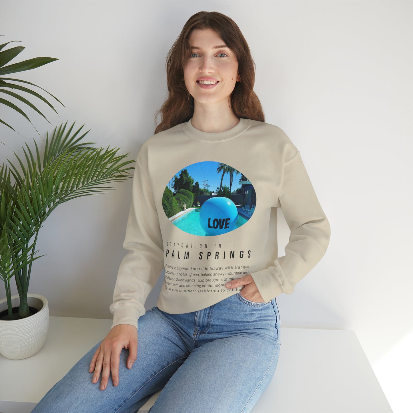Staycation in Palm Springs Unisex Lifestyle Sweatshirt by ViralDestinations