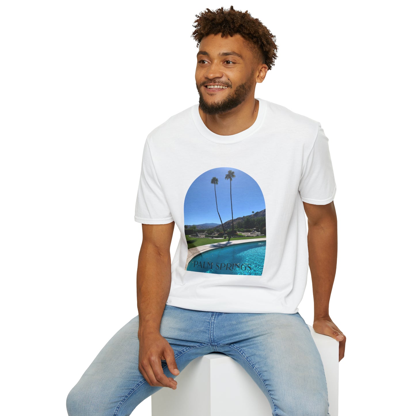 Palm Springs Modernism Lifestyle Unisex Soft T-Shirt by ViralDestinations