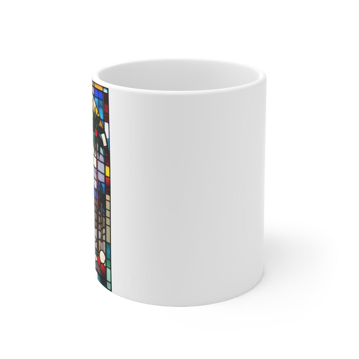 Christmas in Palm Springs Tiffany's Studio Style Colorful Landscapes Ceramic Mug by ViralDestinations - Collectible Art at your hands