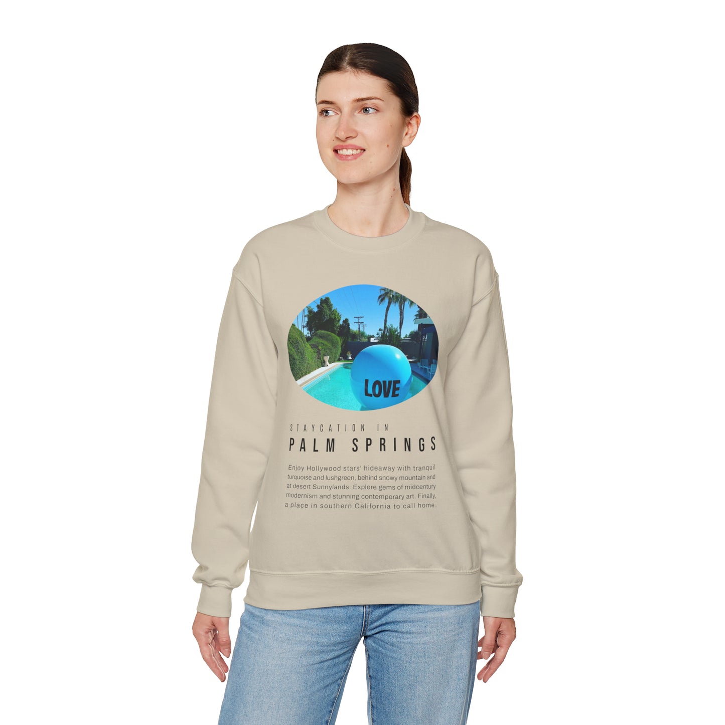 Staycation in Palm Springs Unisex Lifestyle Sweatshirt by ViralDestinations