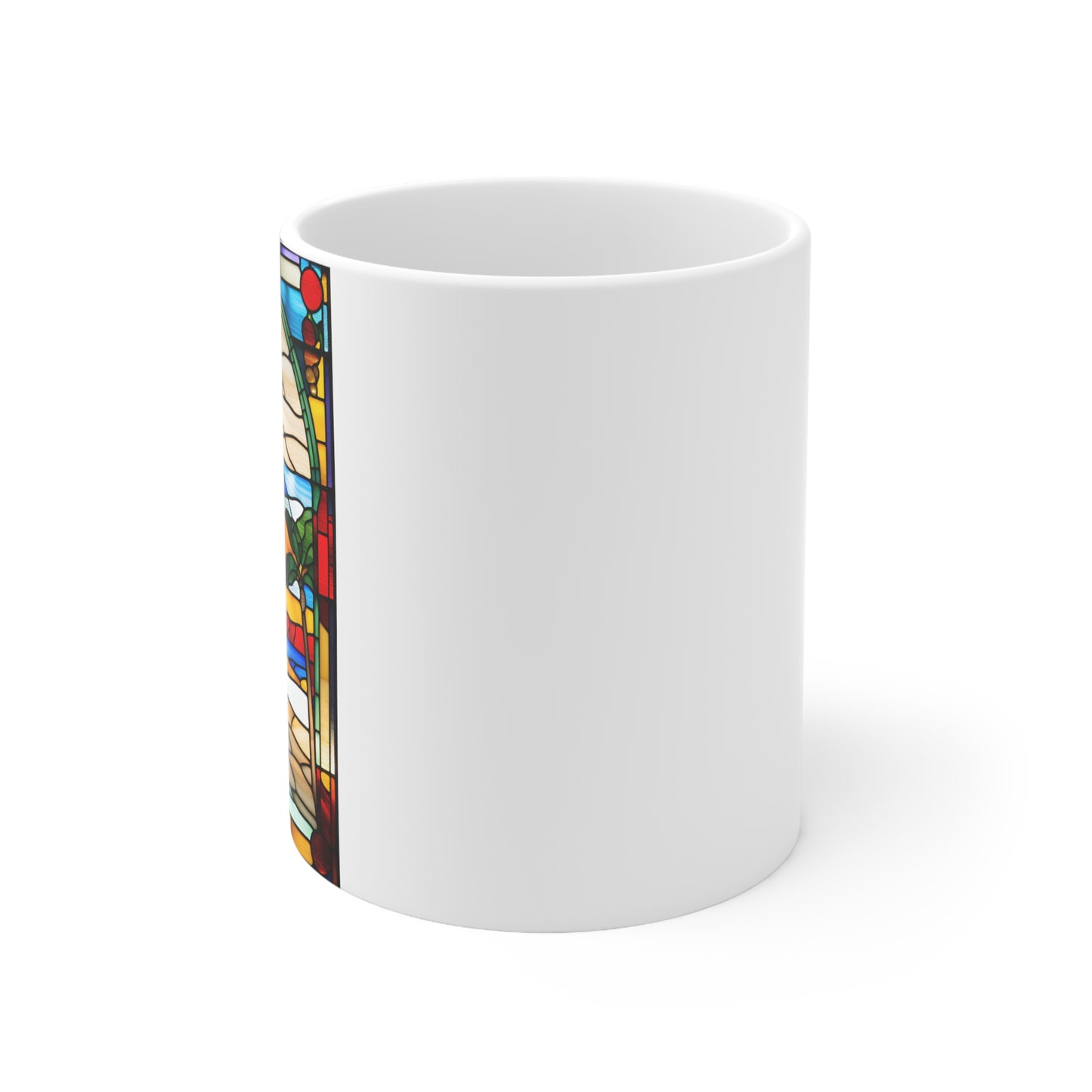 Christmas in Florida Tiffany's Studio Style UFO Ceramic Mug by ViralDestinations - Collectible Art at your hands