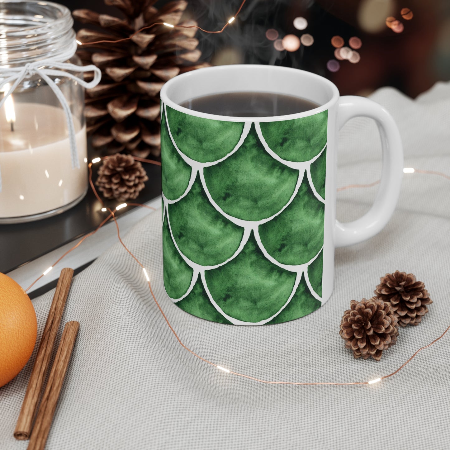 Fan shaped pattern Watercolor Ceramic Mug by ViralDestinations™