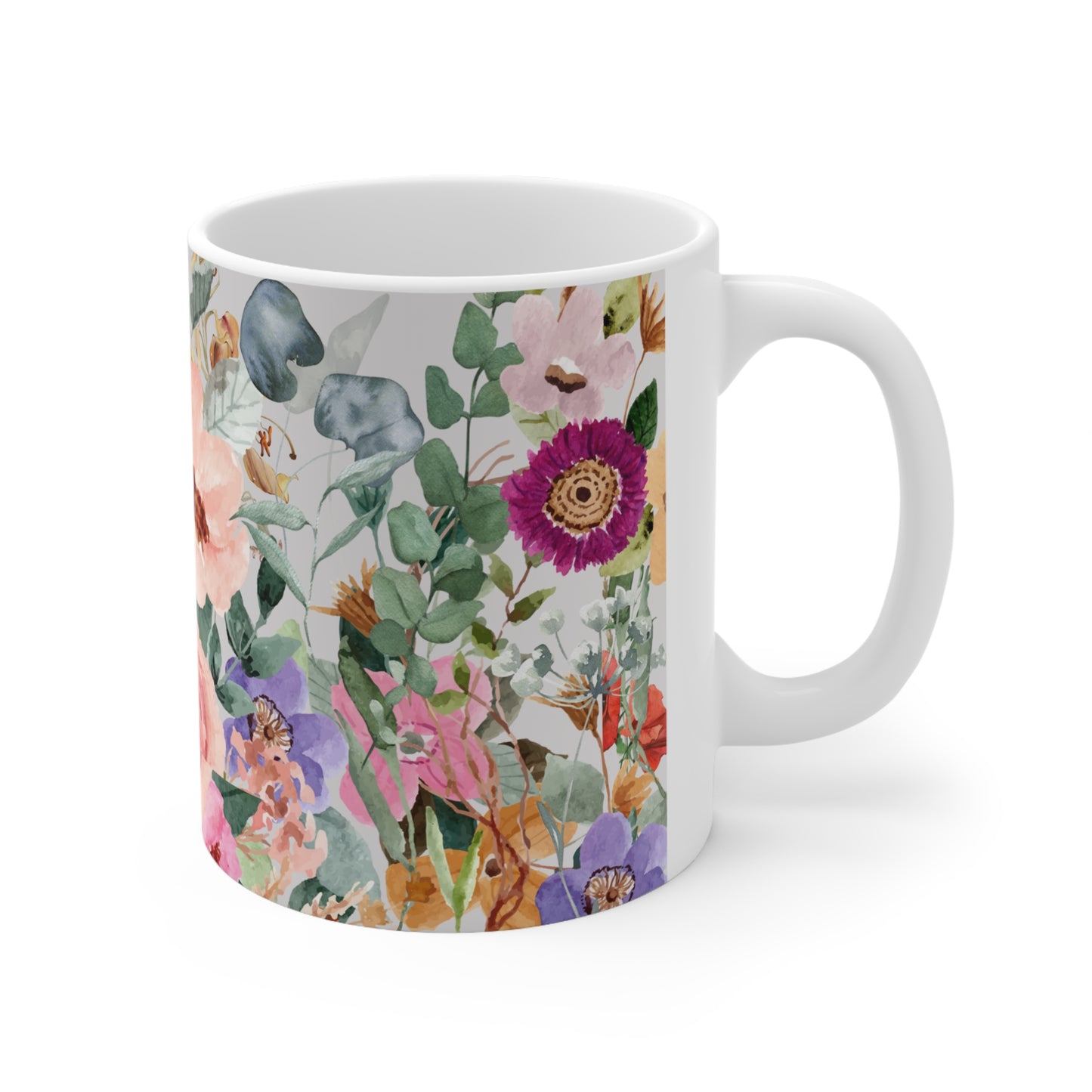 Poetic Floral Wash Bounty Ceramic Mug by ViralDestinations™