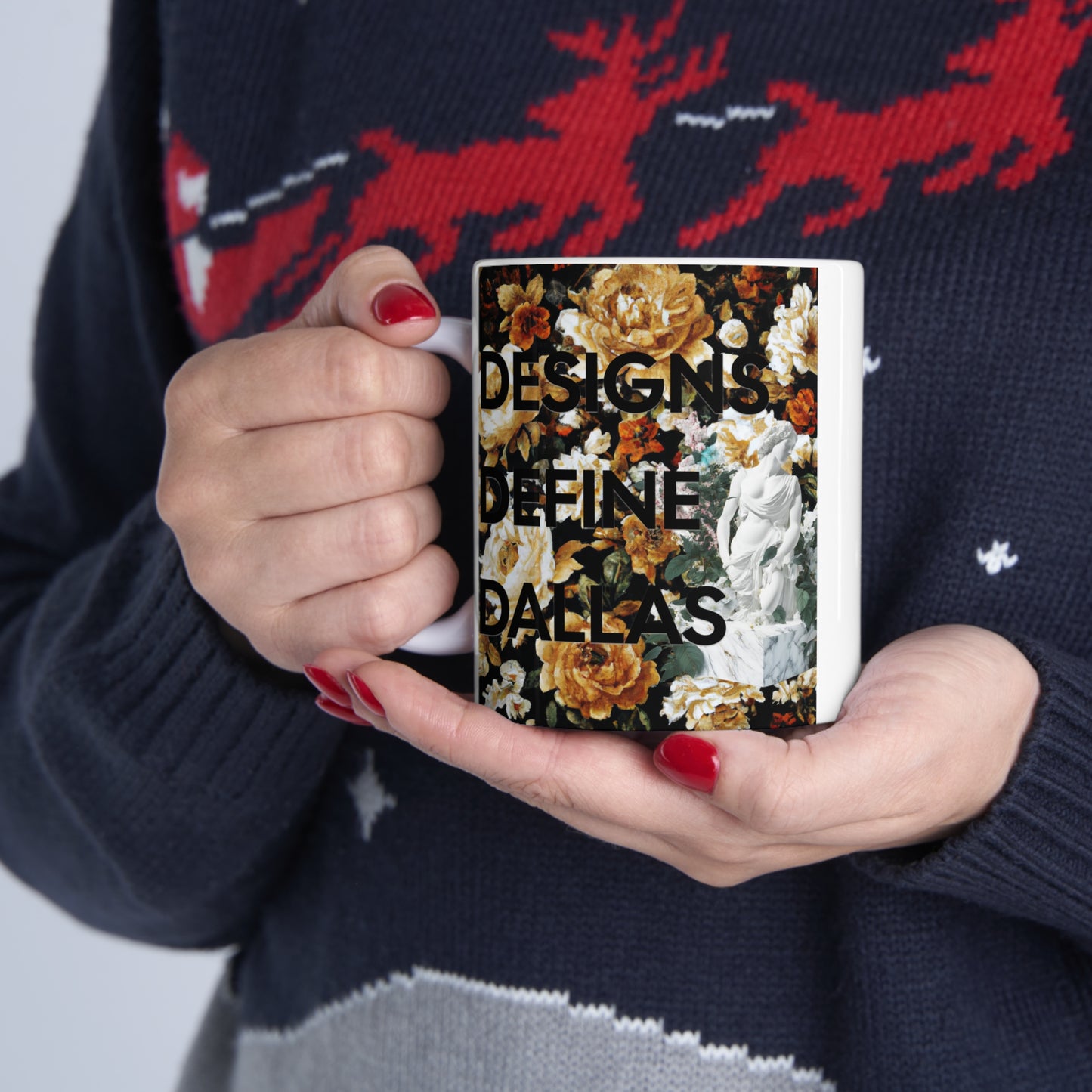 Designs Define Dallas Trending Floral Marble Ceramic Mug by ViralDestinations