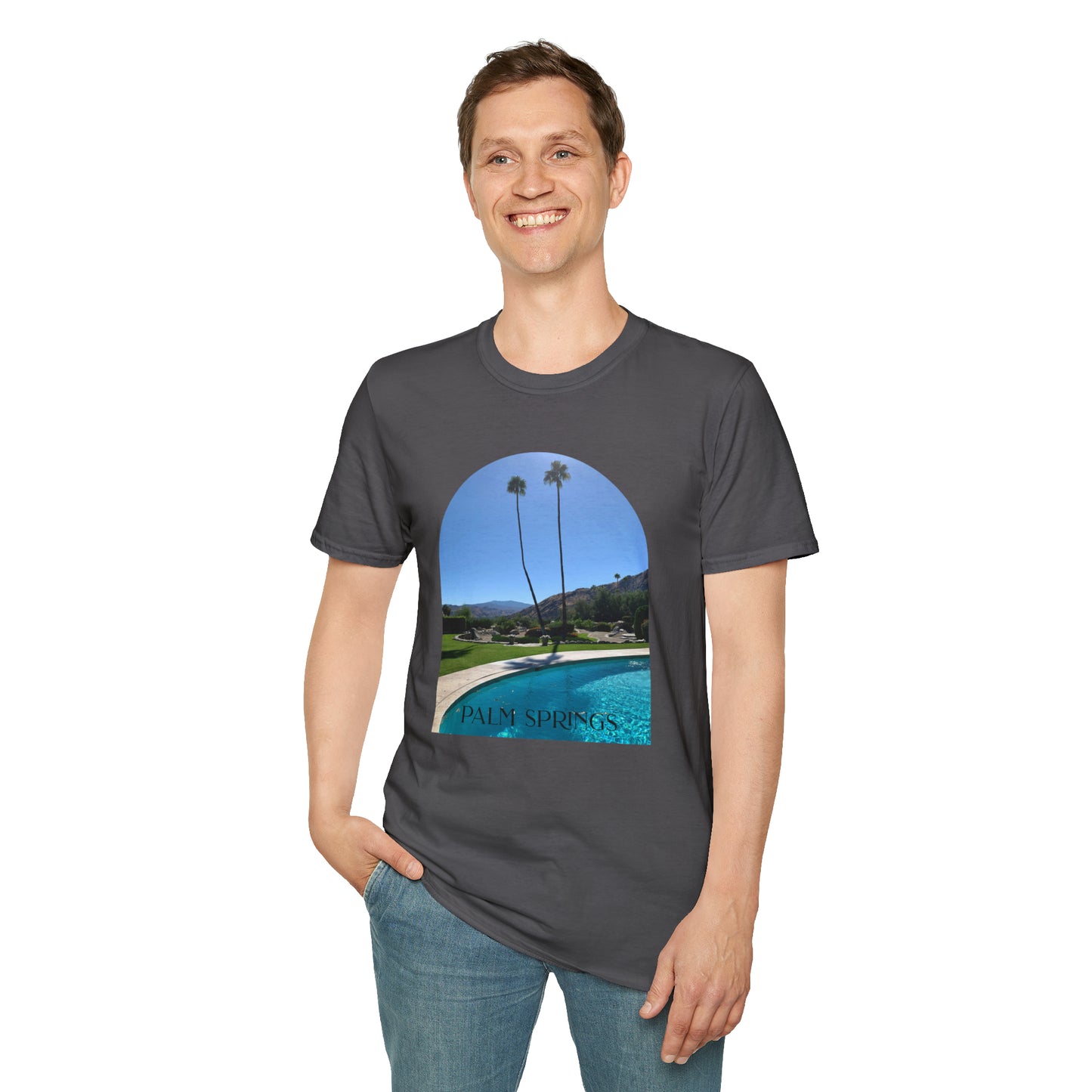 Palm Springs Modernism Lifestyle Unisex Soft T-Shirt by ViralDestinations