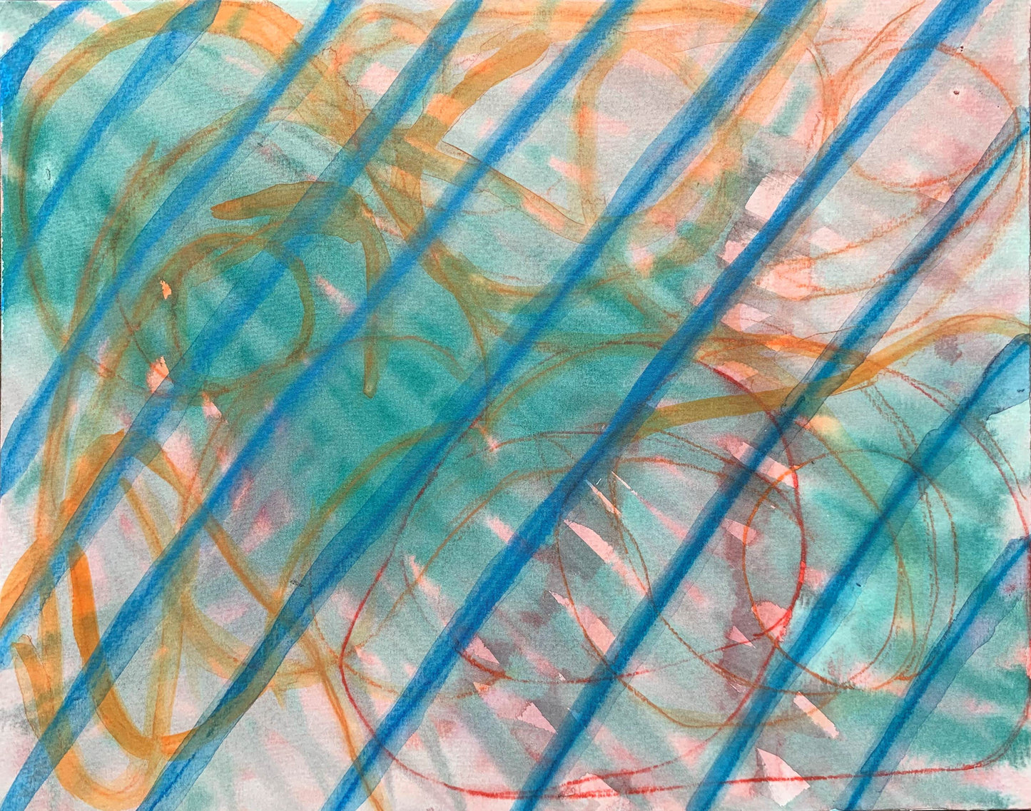 10"*8" Fine Art Print mounted on board in clear bag - vibrant watercolor abstract landscapes