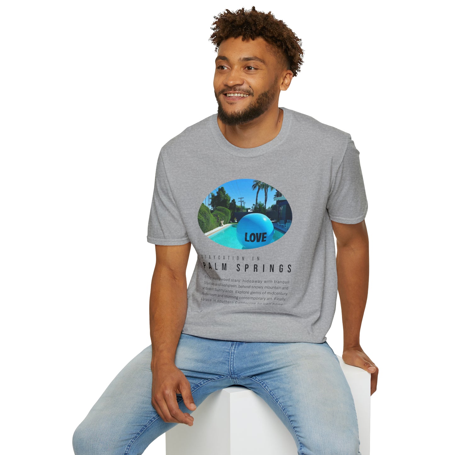 Palm Springs Staycation Lifestyle Unisex Soft T-Shirt by ViralDestinations