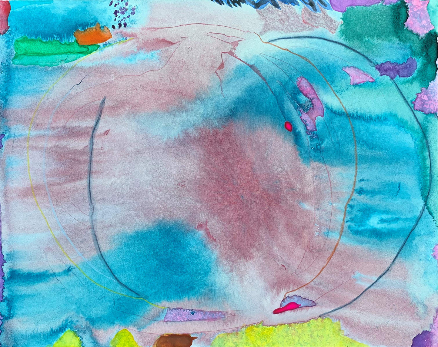 10"*8" Fine Art Print mounted on board in clear bag - vibrant watercolor abstract landscapes
