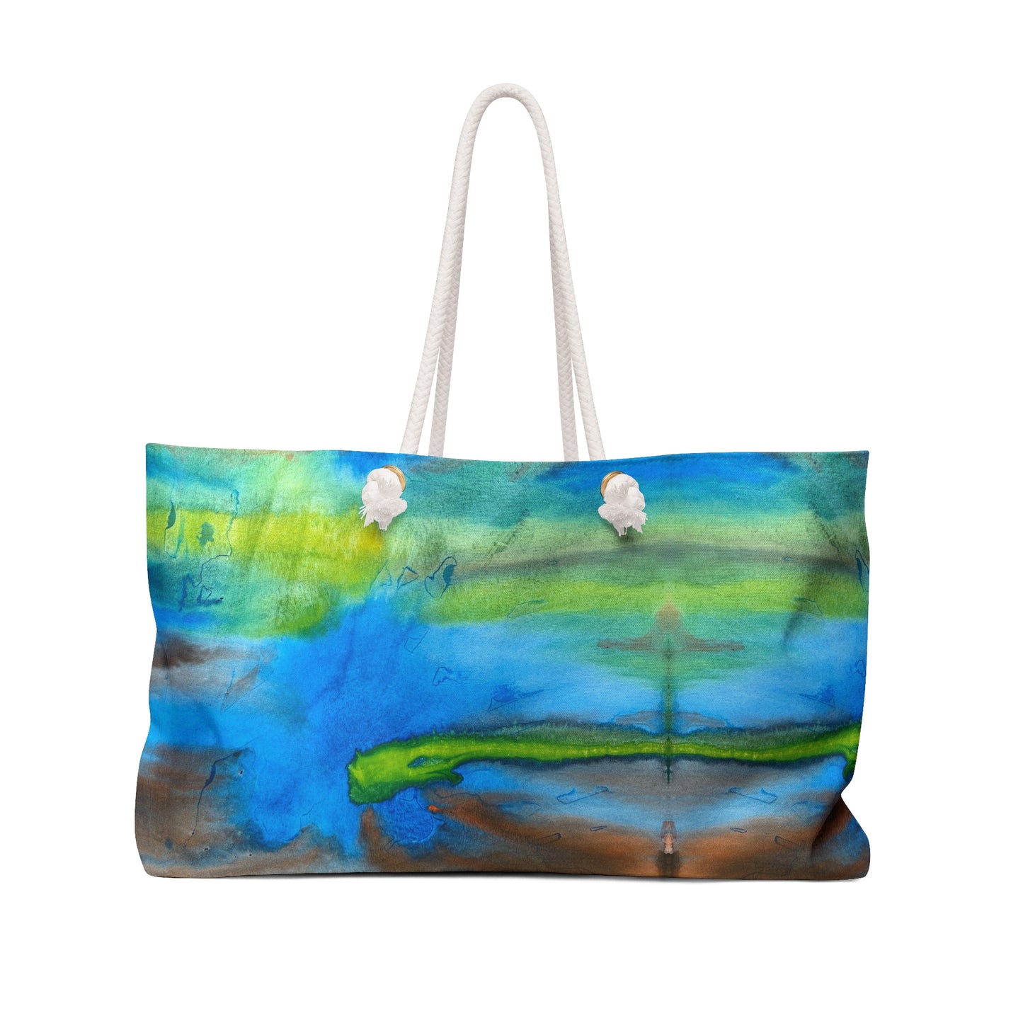 ViralDestinations™ Abstract Alien Landscapes Colorful Watercolor Ocean Vibe Weekender Bag - Perfect for Travel & Beach Days