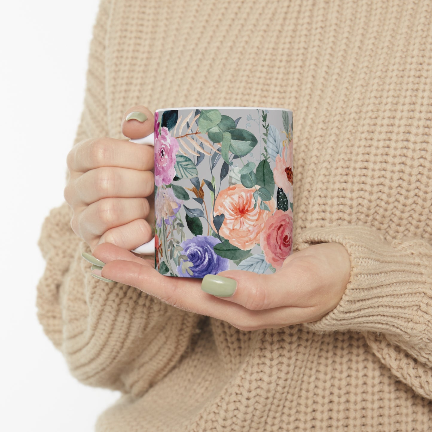 Poetic Floral Wash Bounty Ceramic Mug by ViralDestinations™