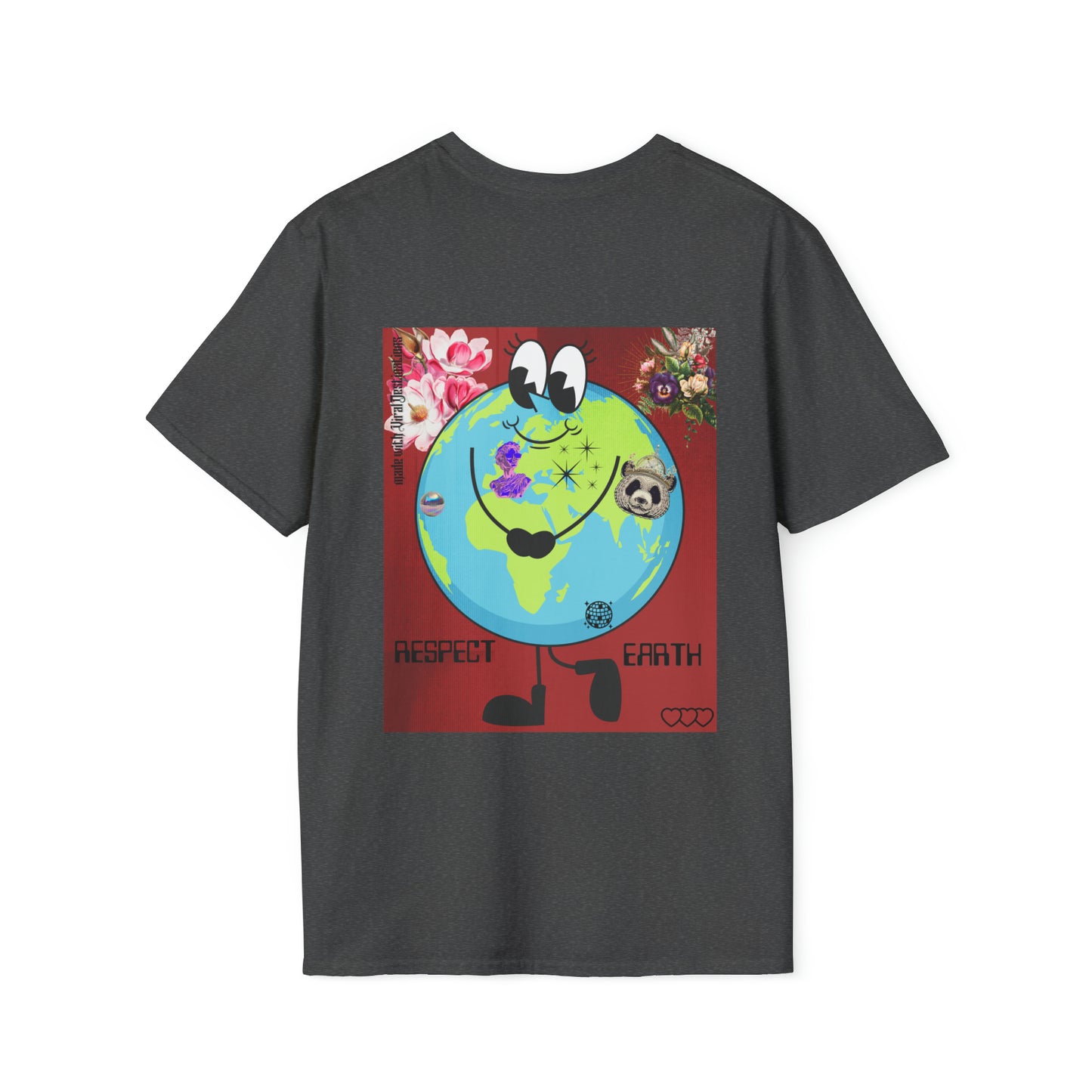Respect Earth Y2K Style Trending logo back print Unisex Soft T-Shirt by ViralDestinations
