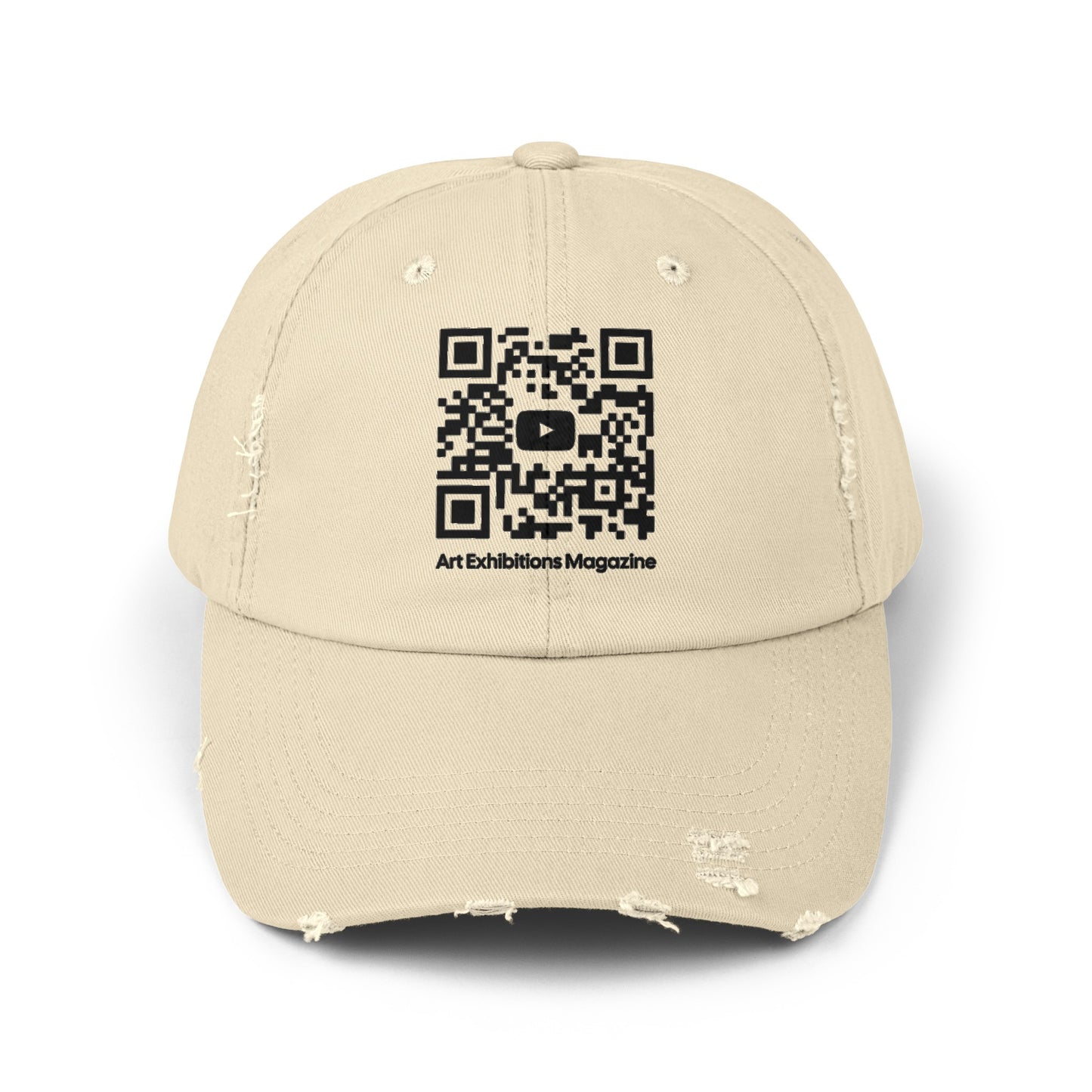 Art Exhibitions Magazine YouTube Channel QR Code Unisex Lifestyle Distressed Cap