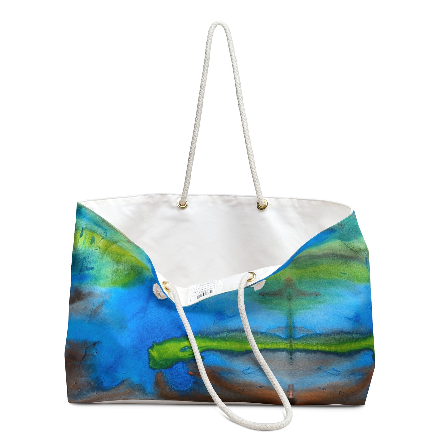 ViralDestinations™ Abstract Alien Landscapes Colorful Watercolor Ocean Vibe Weekender Bag - Perfect for Travel & Beach Days
