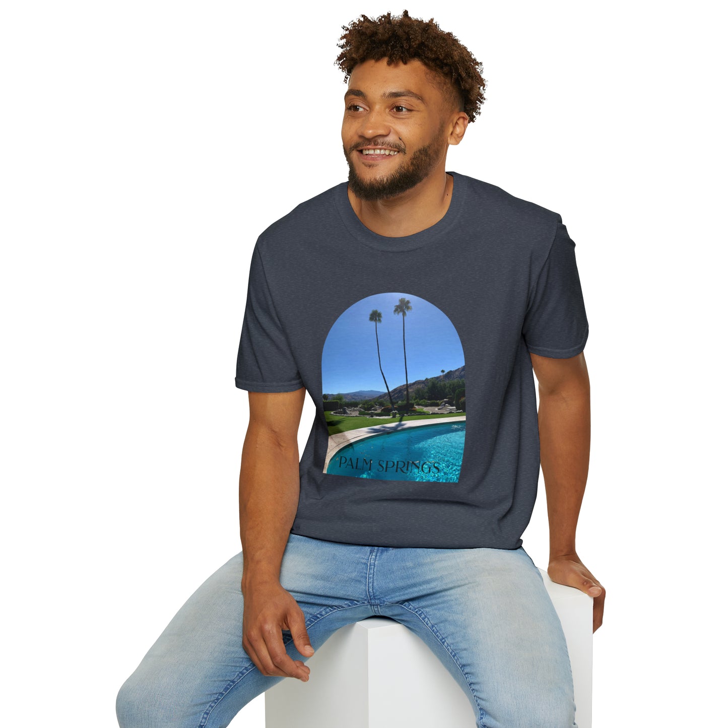 Palm Springs Modernism Lifestyle Unisex Soft T-Shirt by ViralDestinations