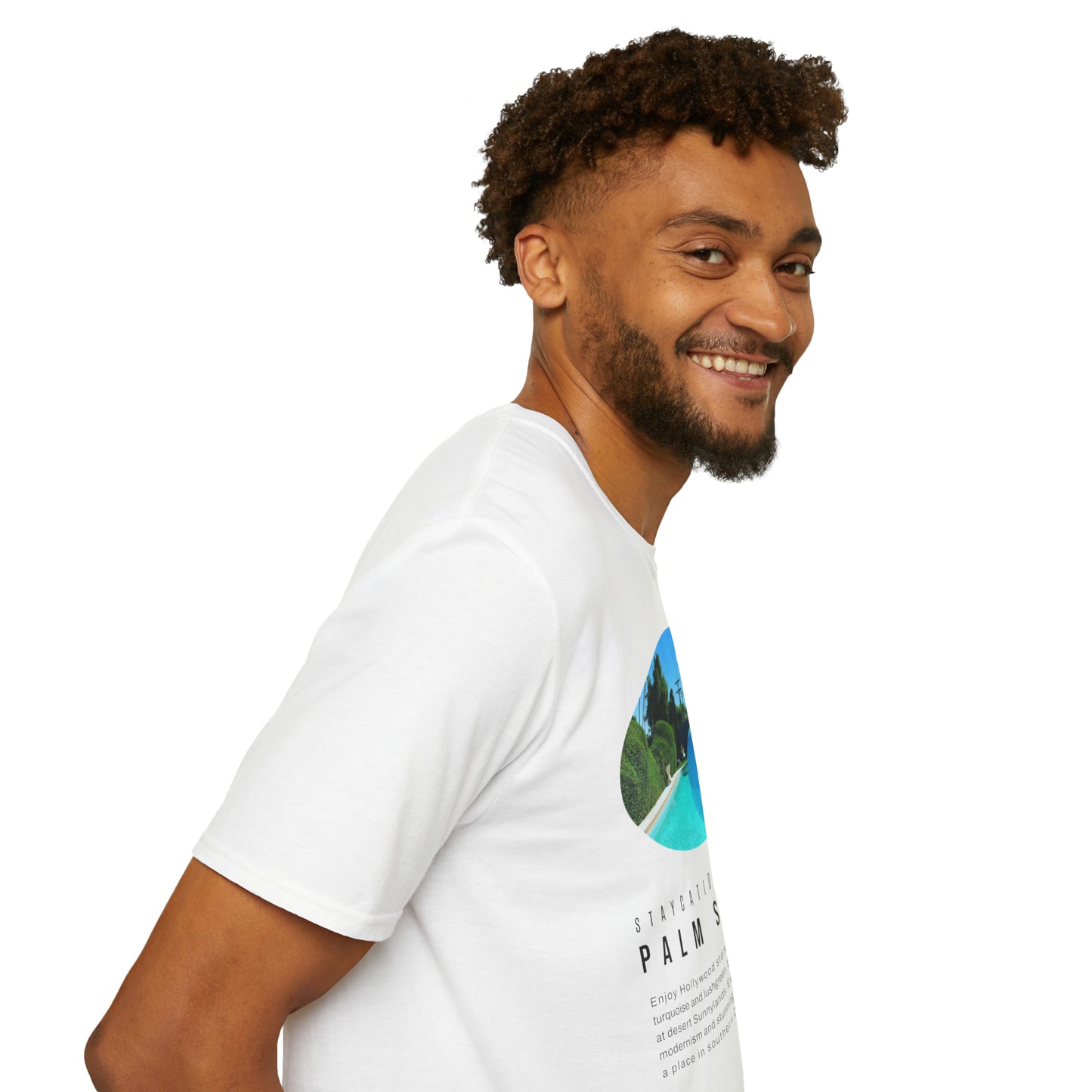 Palm Springs Staycation Lifestyle Unisex Soft T-Shirt by ViralDestinations