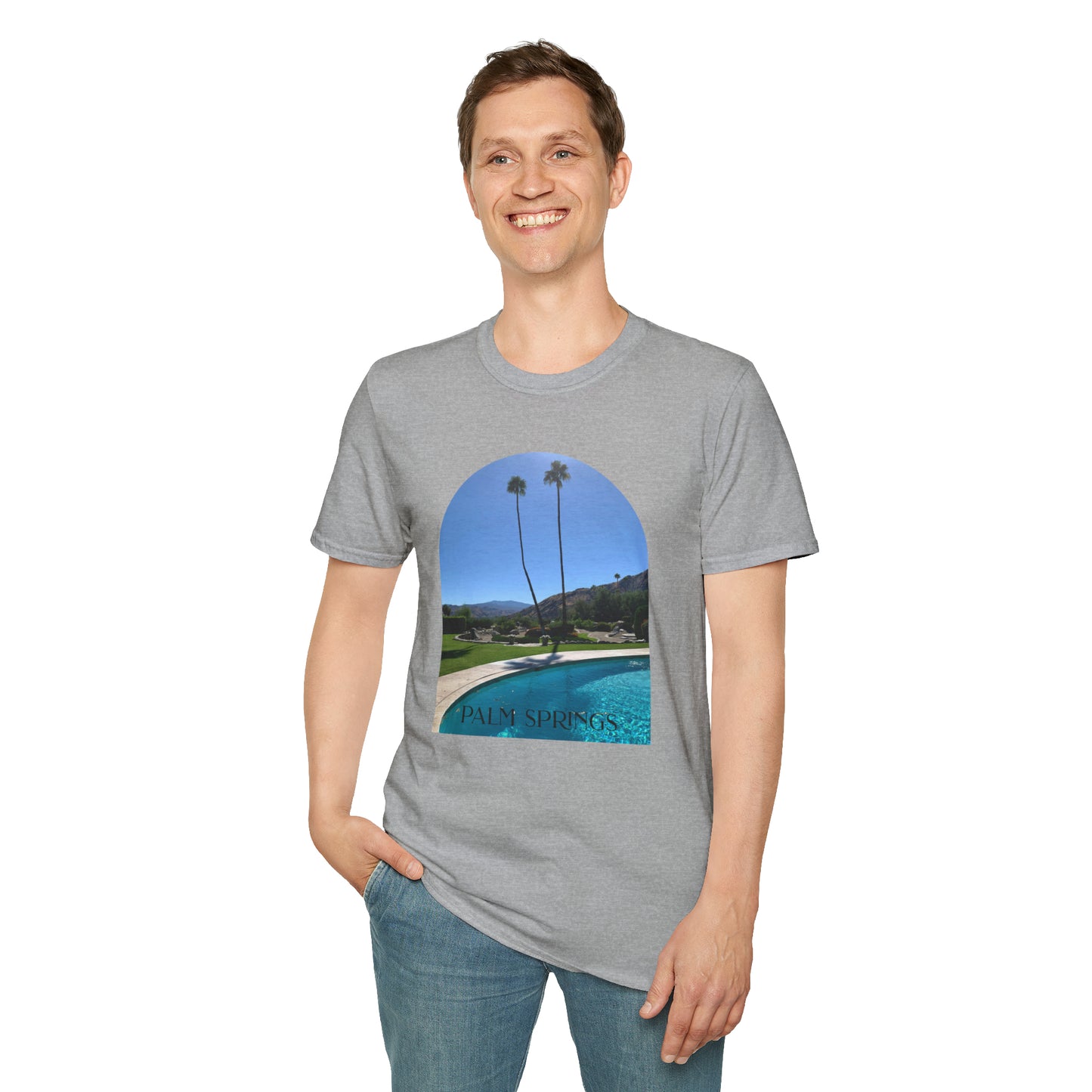 Palm Springs Modernism Lifestyle Unisex Soft T-Shirt by ViralDestinations