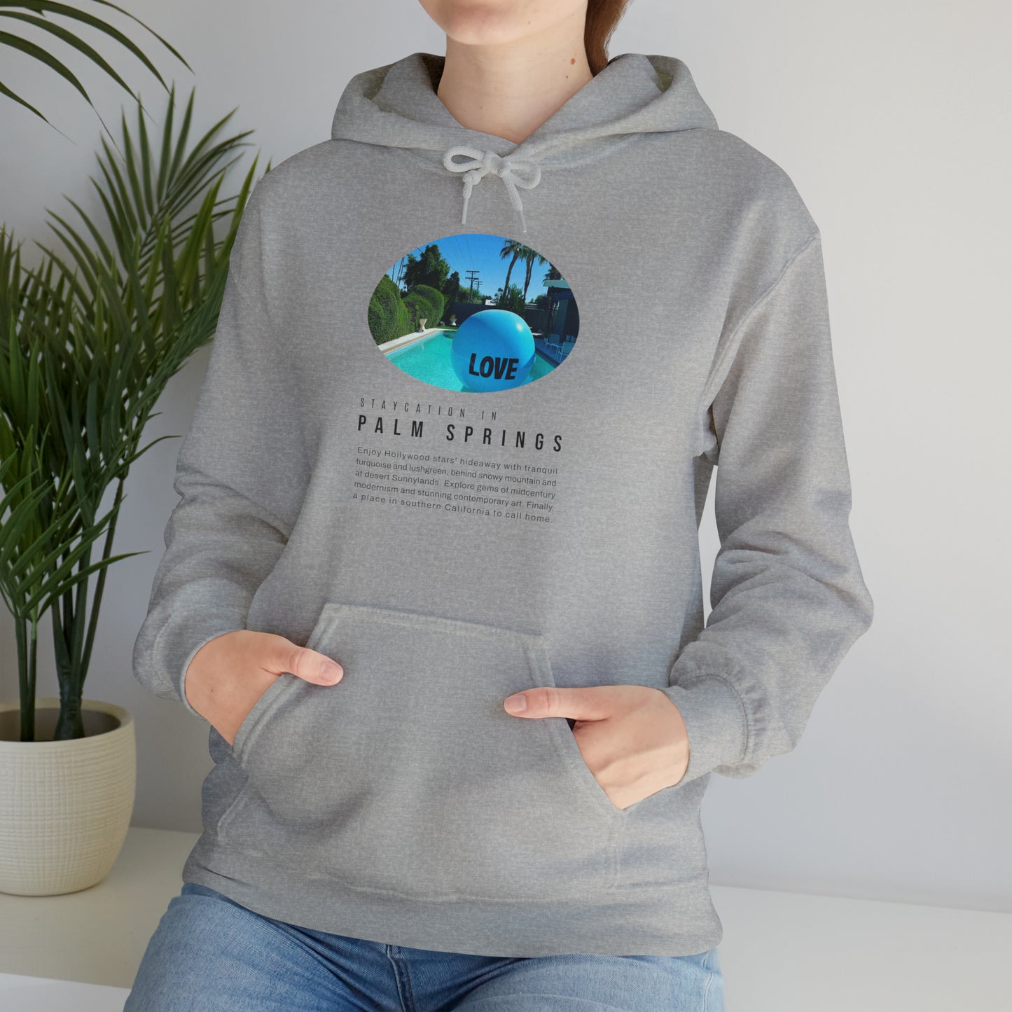 Staycation in Palm Springs Premium Unisex Lifestyle Hoodie by ViralDestinations