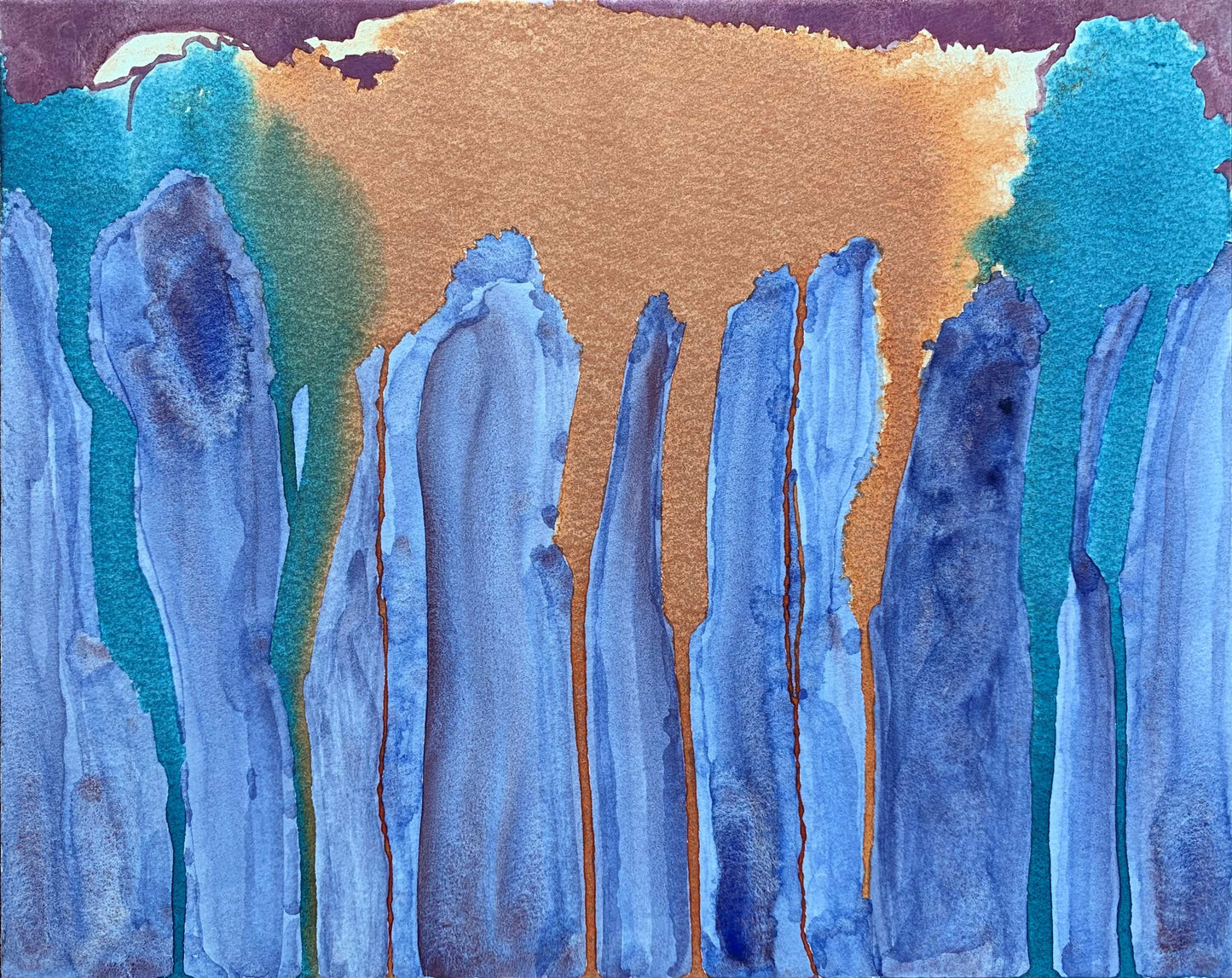 10"*8" Fine Art Print mounted on board in clear bag - vibrant watercolor abstract landscapes