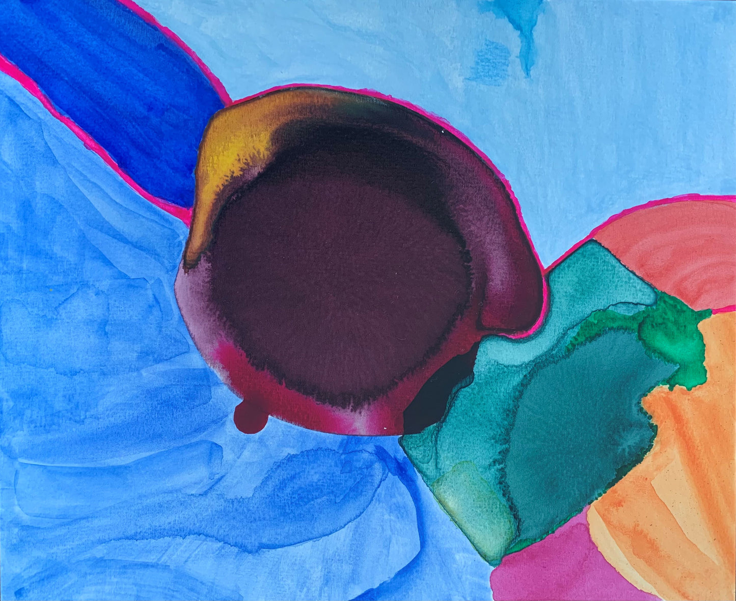 10"*8" Fine Art Print mounted on board in clear bag - vibrant watercolor abstract landscapes