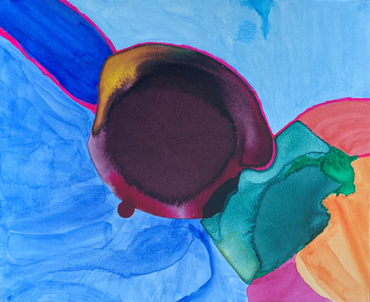 10"*8" Fine Art Print mounted on board in clear bag - vibrant watercolor abstract landscapes