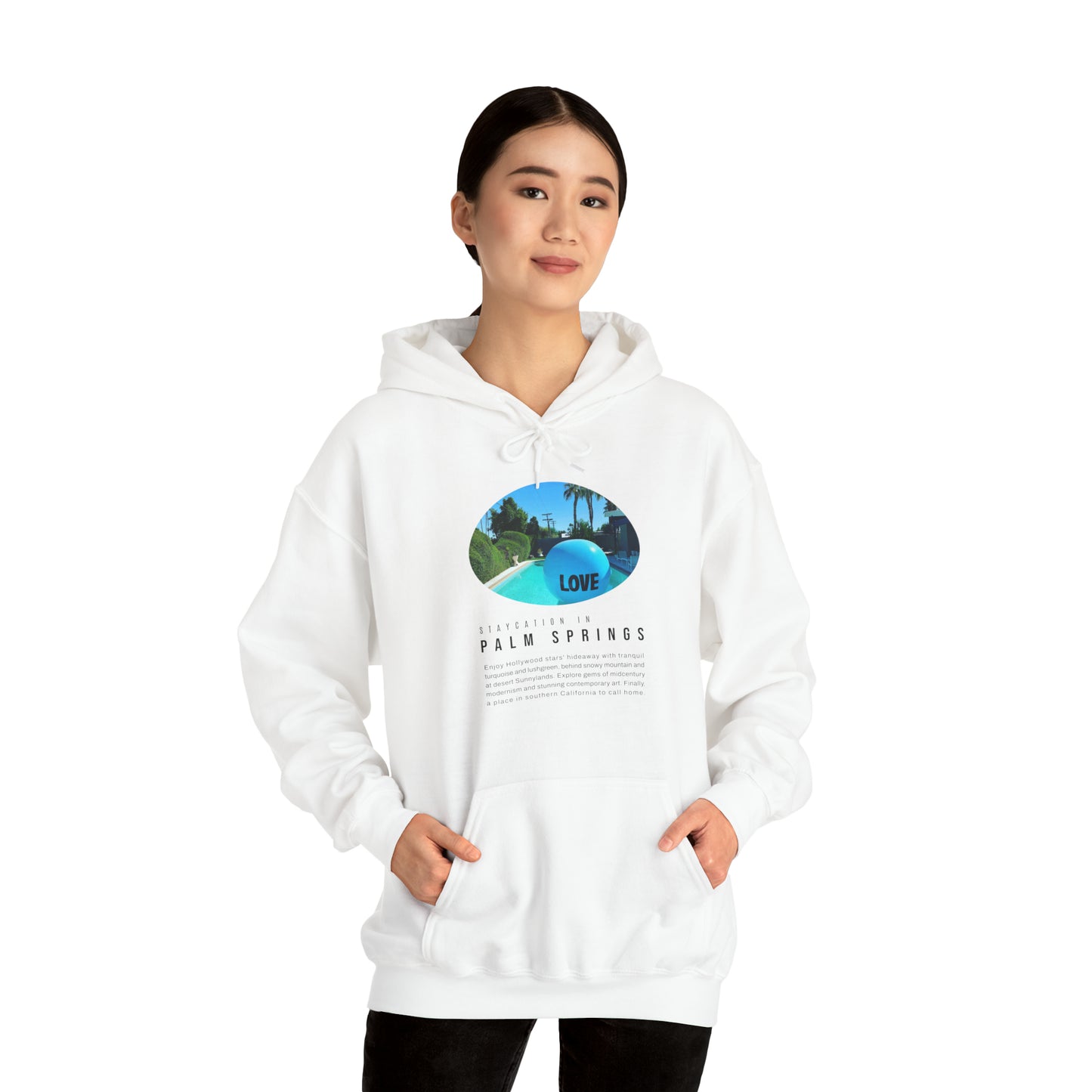 Staycation in Palm Springs Premium Unisex Lifestyle Hoodie by ViralDestinations