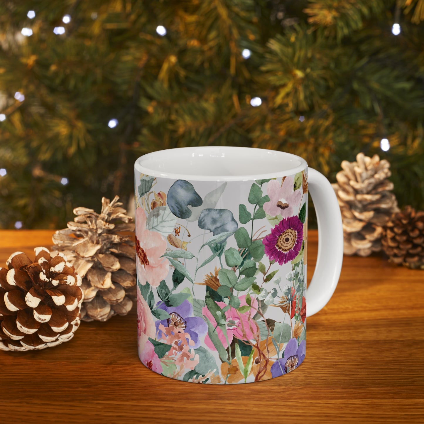 Poetic Floral Wash Bounty Ceramic Mug by ViralDestinations™