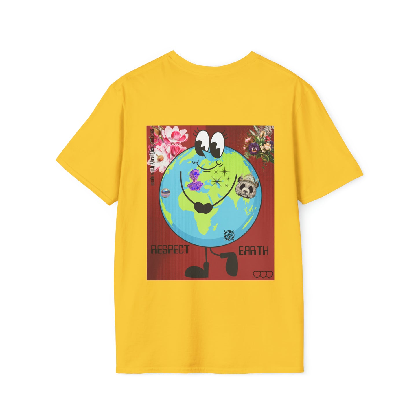 Respect Earth Y2K Style Trending logo back print Unisex Soft T-Shirt by ViralDestinations