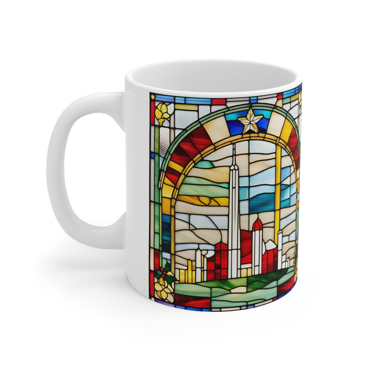 Colorful Dallas Tiffany's Studio Style Lone Star Ceramic Mug by ViralDestinations - Collectible Art at your hands