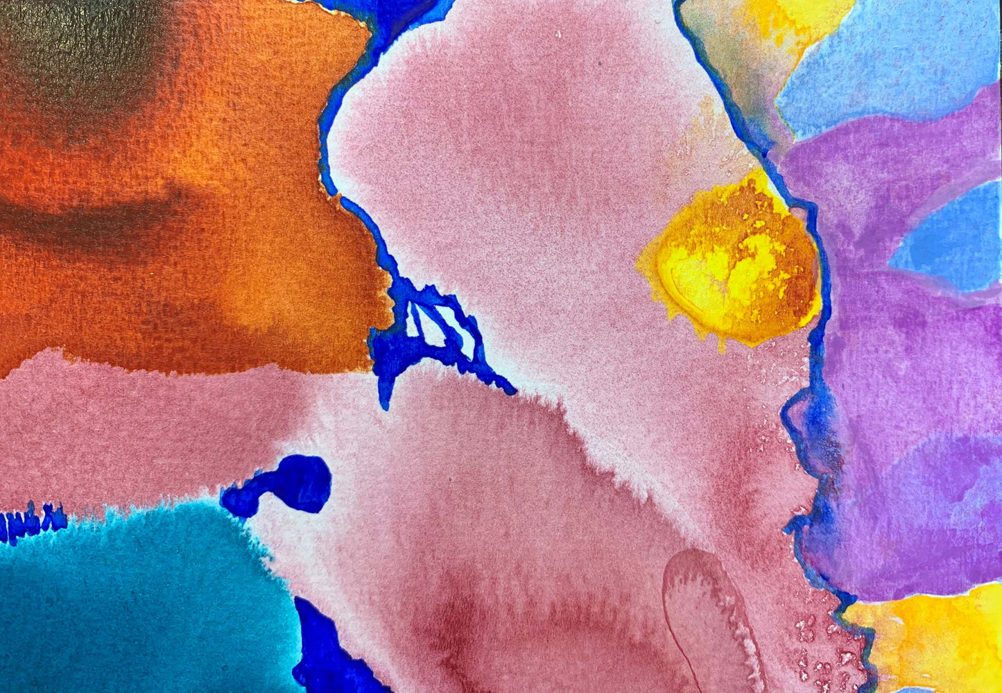 10"*8" Fine Art Print mounted on board in clear bag - vibrant watercolor abstract landscapes