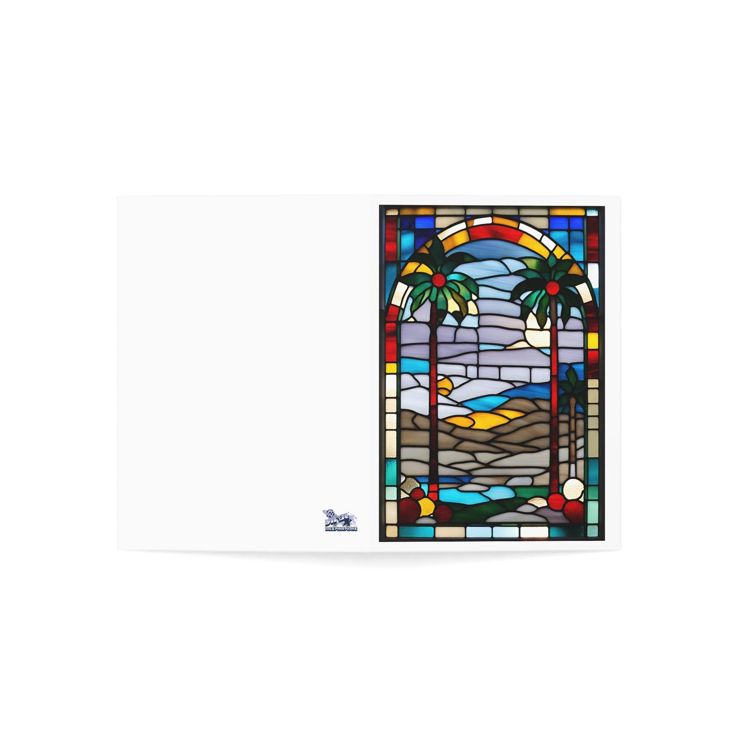 Holiday Postcard Violet High Desert Greeting Cards Tiffany Studio Style w/ envelopes by The Art Shop