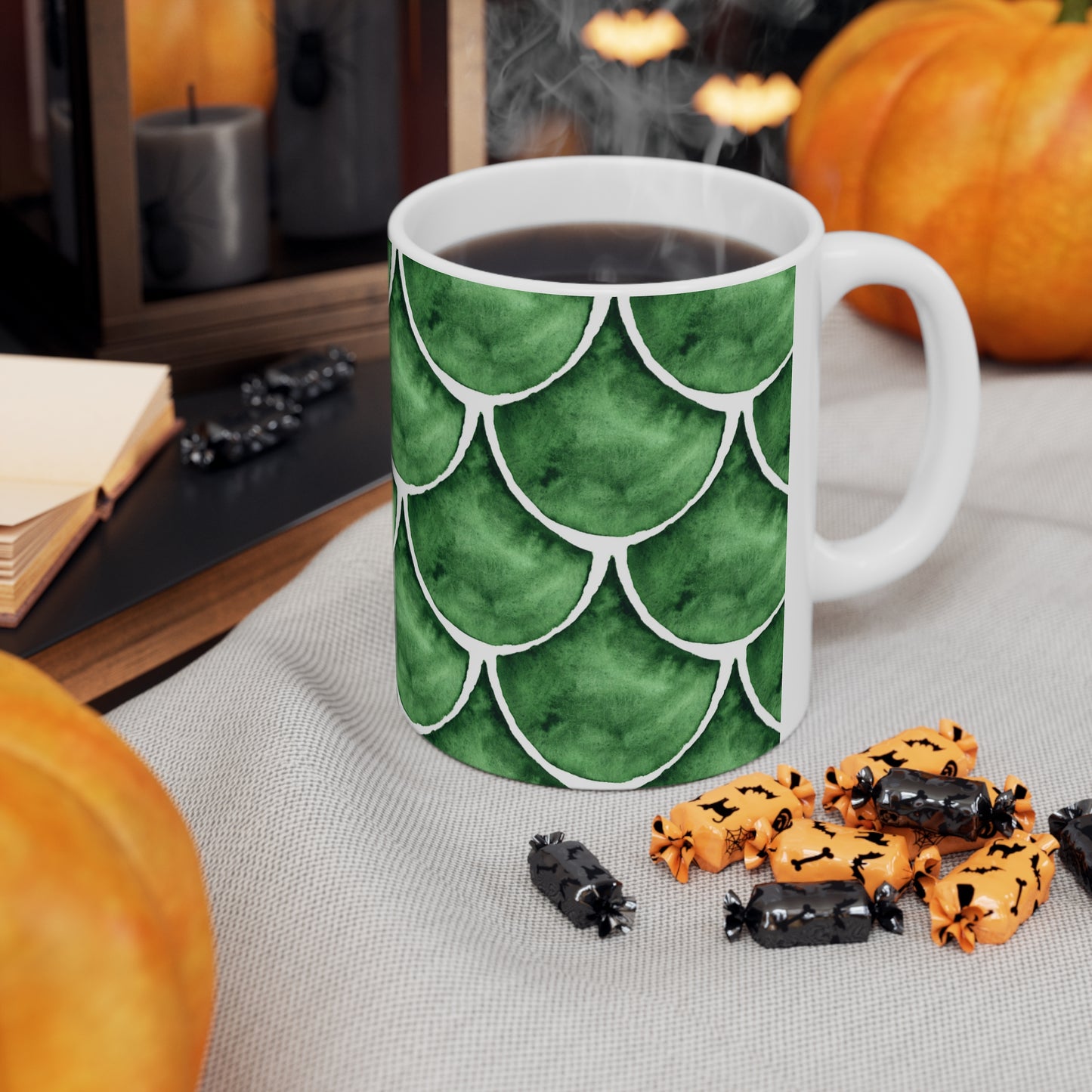Fan shaped pattern Watercolor Ceramic Mug by ViralDestinations™