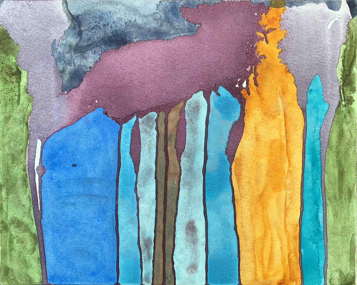 10"*8" Fine Art Print mounted on board in clear bag - vibrant watercolor abstract landscapes