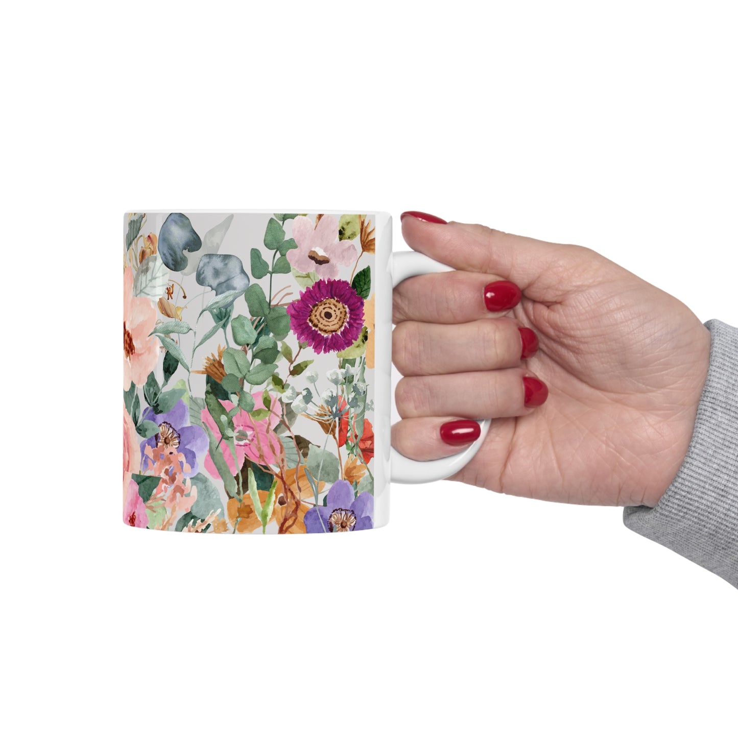 Poetic Floral Wash Bounty Ceramic Mug by ViralDestinations™