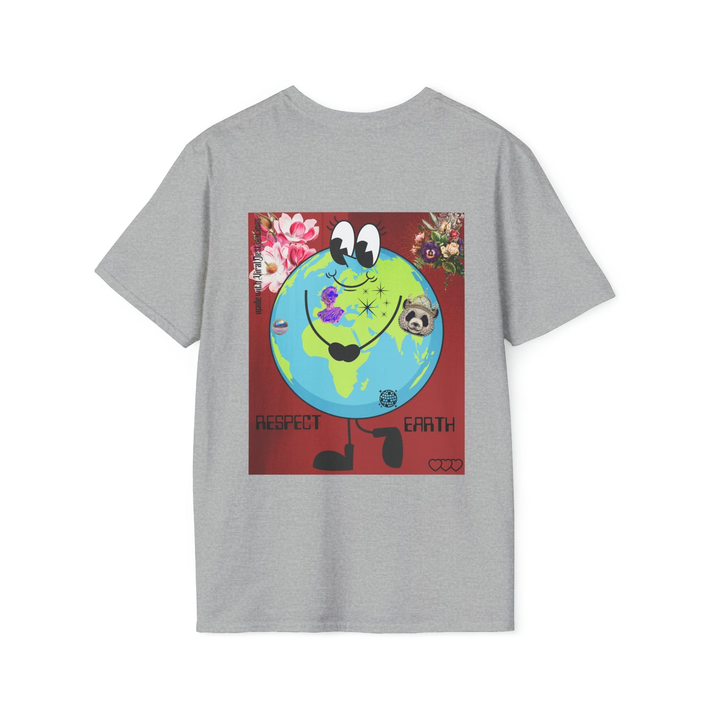 Respect Earth Y2K Style Trending logo back print Unisex Soft T-Shirt by ViralDestinations