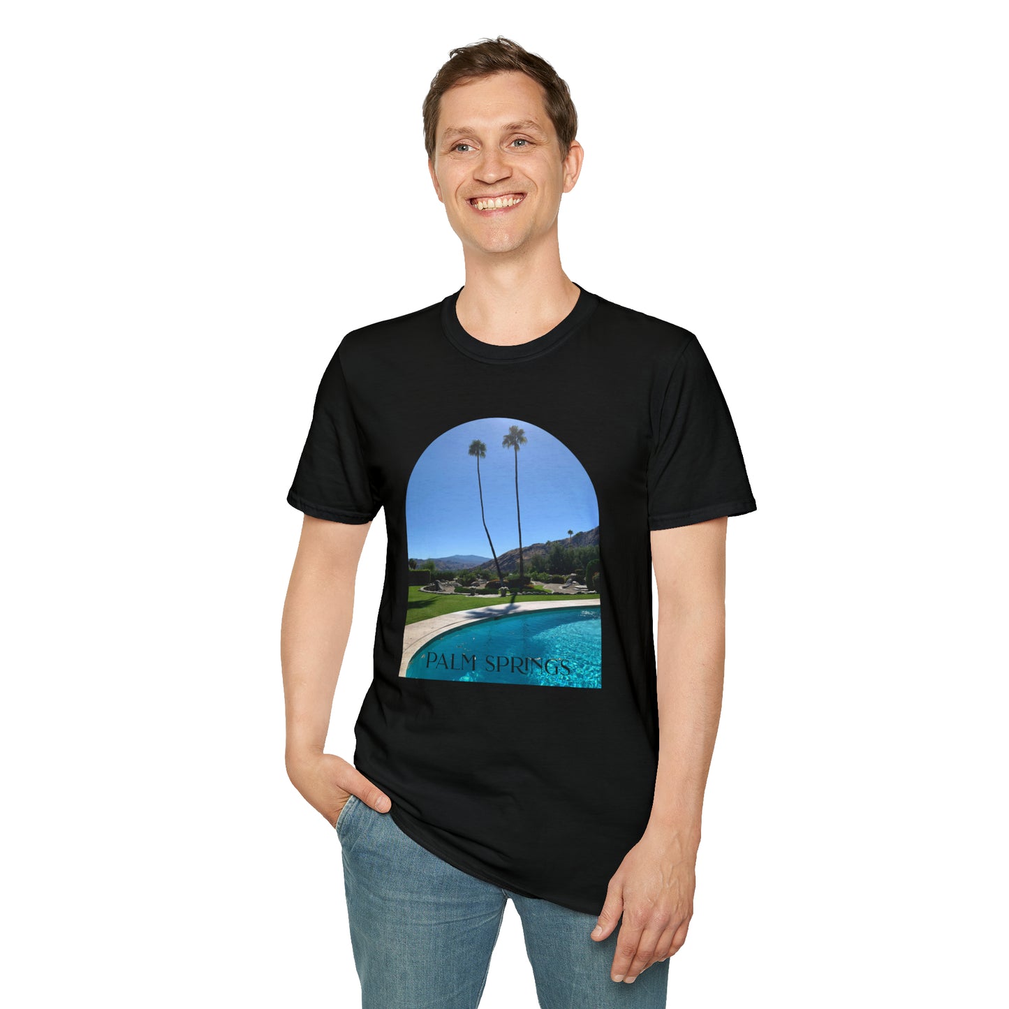 Palm Springs Modernism Lifestyle Unisex Soft T-Shirt by ViralDestinations