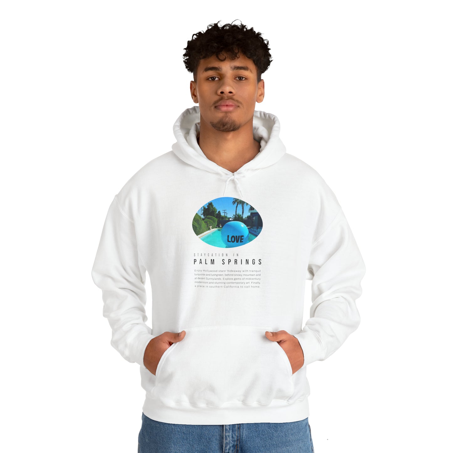 Staycation in Palm Springs Premium Unisex Lifestyle Hoodie by ViralDestinations