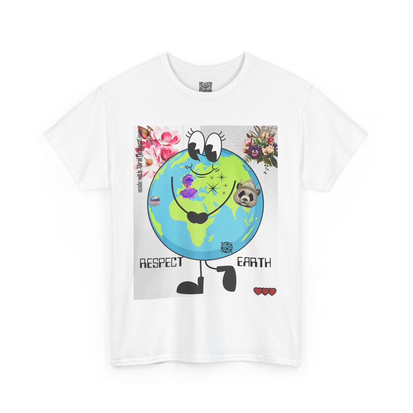 ViralDestinations Respect Earth Unisex Heavy Cotton Tee - Stylish & Comfortable (silver)