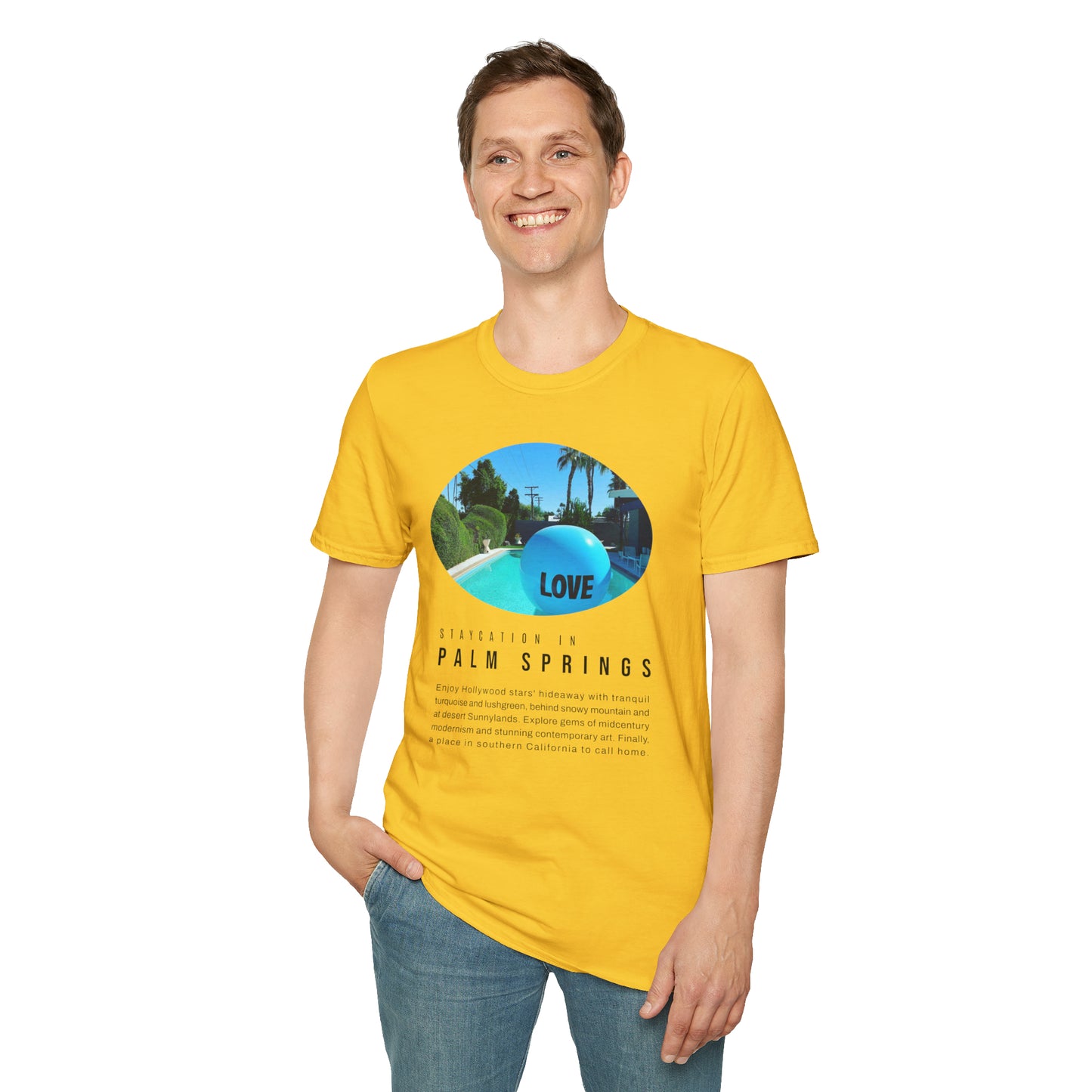 Palm Springs Staycation Lifestyle Unisex Soft T-Shirt by ViralDestinations