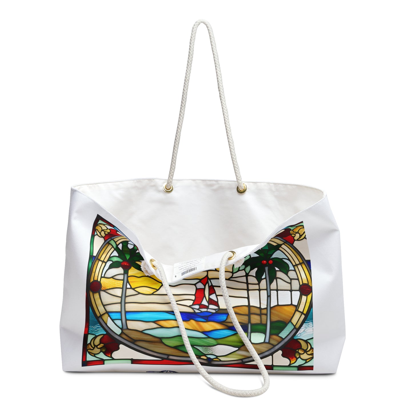 ViralDestinations™ Tropical Tiffany Style Stained Glass Weekender Bag – Perfect for Travel and Beach Escapes - Vacation by Gulf of America